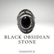 Black Obsidian 925 Sterling Silver Ring image
