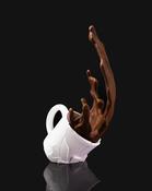 Spilled Coffee Mug Cup 3D Funky Sculpture Figurine Holder Cafe Decor image