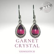 Garnet Crystal Earrings 925 Sterling Silver image