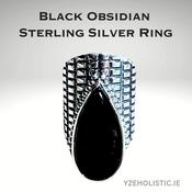 Black Obsidian 925 Sterling Silver Ring image