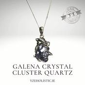 Galena Natural Stone Sterling Silver Pendant Necklace image