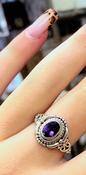 Amethyst Crystal Oval Ring 925 Sterling Silver image