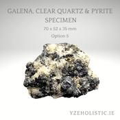 Galena, Clear Quartz &amp; Pyrite Specimen image