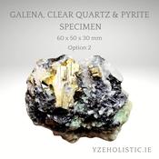 Galena, Clear Quartz &amp; Pyrite Specimen image