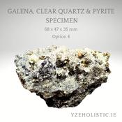 Galena, Clear Quartz &amp; Pyrite Specimen image