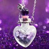 Amethyst crystal essential oil perfume bottle Necklace Pendant image