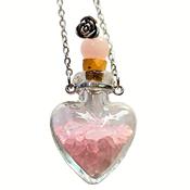 Heart Shaped Essential Oil Glass Bottle &amp; Perfume Holder Memorial Jewellery image