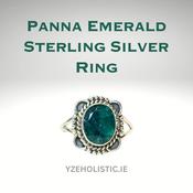 PANNA EMERALD GENUINE STONE RING 925 STERLING SILVER image