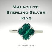 MALACHITE GENUINE STONE 925 STERLING SILVER RING image