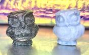 Owl Stone Carvings with the Wooden Treasure Box Animal Crystal Carving S image