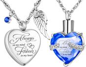 ASH HOLDER NECKLACE LOCKET HEART CRYSTAL HOLDER image
