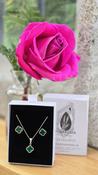 Malachite Stone 925 Sterling Silver Cross Lucky Clover Leaf Jewellery Collection Set image