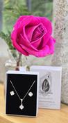 Cross Lucky Clover Leaf Mother of Pearl 925 Sterling Silver Jewellery Set image