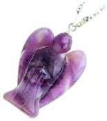 Amethyst Angel Necklace Carving Crystal Figurine image