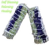 White Sage Lavender and Rosemary Smudge Stick 4" Dried White Sage with Beautiful Scent, Home Cleansing Incense image