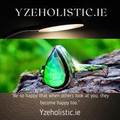 Black Fire Opal Honeycomb Matrix Natural Stone Ring Rainbow Multicolour image
