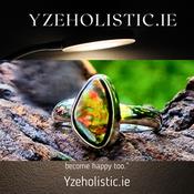 Black Fire Opal Ring Honeycomb Matrix Fire Multicolour image