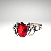 Garnet Gemstone Crystal 925 Sterling Silver Ring image