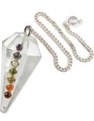 White Quartz Natural Stone Pendulum 7 Chakra image