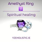 Amethyst OM crystal Ring 925 Sterling Silver image