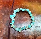 Amazonite Chip Bracelet Natural Stone Elastic ±7mm image