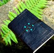 Pentagram Book Of Shadows Journal Blank Spell Books Witch Charmed Supernatural Stone Notebook Celtic Hocus Pocus Pagan Diary 10 X 7 Inches (Black) image