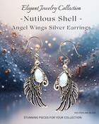 Angel Wings 925 Silver Filigree Earrings With Nutilous Shell White image