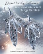 Vintage Bell shaped Flower 925 Sterling Silver Earrings image