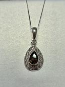 Smoky Quartz Crystal Natural Stone 925 Sterling Silver Pendant Necklace image