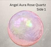 ANGEL AURA ROSE QUARTZ CRYSTAL SPHERE - Unconditional Love crystal ±55 mm