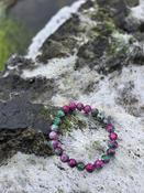 Ruby in Zoisite Anxiety Relief Crystal Bracelet Bead Elastic Anxiety - Depression Relief 8mm image