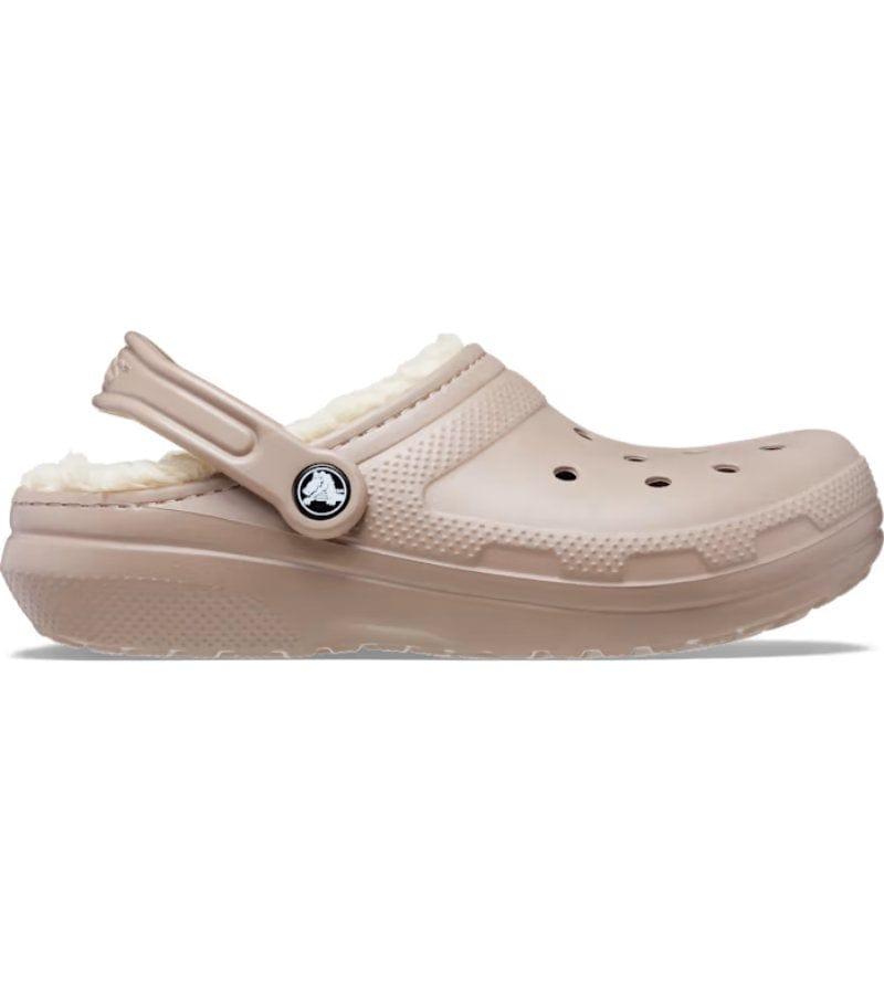 Crocs Womens Classic Lined Slip On Mushroom Bone Clog 203591 2YB