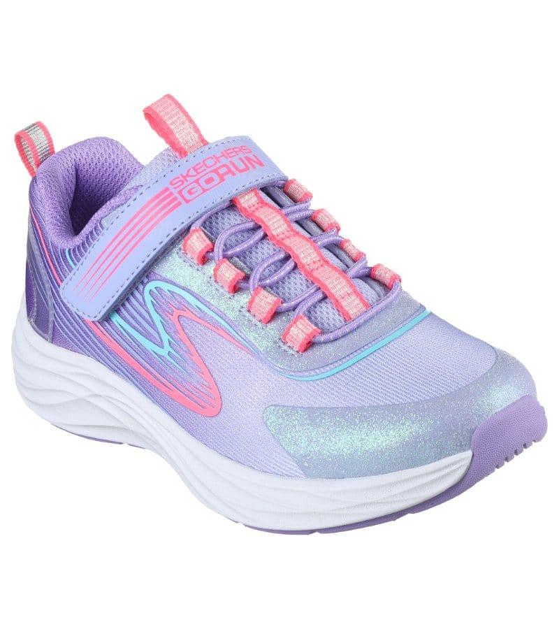 Skechers Girls Purple Glitter Mesh Slip On Trainer Go Run