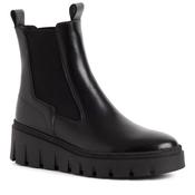 Tamaris Womens Black Low Wedge Leather Ankle Boot 1-25489-45 image
