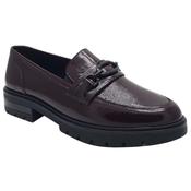 Ara Womens Burgundy Slip On Leather Wide Fit Cambridge Shoes 12-11219-19 image