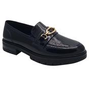 Ara Womens Navy Slip On Leather Wide Fit Cambridge Shoes 12-11219-14 image