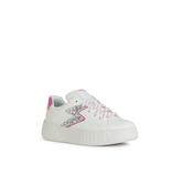 Geox Girls Lace Up White Glitter Casual Trainer Mikiroshi - J45DVA image