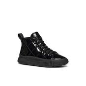 Geox Junior Girl Patent Black High Top Laquinny Sneakers - J56M3F image