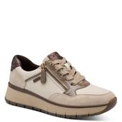 Jana Womens Beige Side Zip Wide Fit Fashion Trainer 8-23762-45