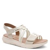 Jana Womens Beige Velcro Strap Wedge Sandal 8-28766-42