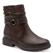 Jana Womens Brown Wide Fit Side Zip Low Heel Ankle Boot 8-25464-43 image