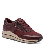 Jana Womens Burgundy Wide Fit Side Zip Fashion Trainer 8-23790-47