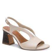 Tamaris Womens Cream Laser Cut Block Heel Sandal 1-28316-44 image