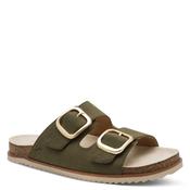 Jana Womens Green Double Strap Slip On Sandal 8-27461-46