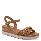Tamaris Womens Tan Buckle Fastening Wedge Sandal 1-28215-46 image