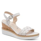 Tamaris Womens White Leather Wedge Heel Sandal 1-28334-46 image