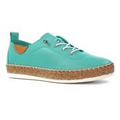 Lunar Womens Turquoise Slip On Evie Leather Plimsoll - FLE050