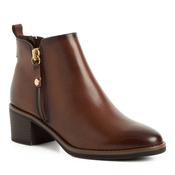 Marco Tozzi Womens Tan Leather Side Zip Ankle Boot 2-25323-47