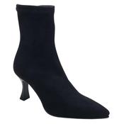 Miss Elastic Black Leather Suede Sock Boot - 78042 image