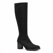 Miss Elastic Black Lycra Stretch Knee Boot - 78173 image